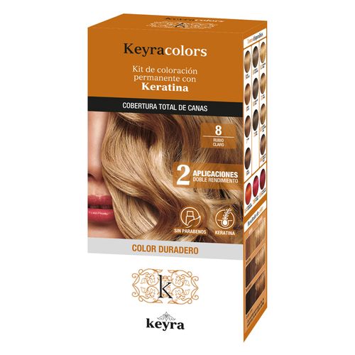 Tinte Keyra Kit Rubio Claro 8 X 100 Ml Bigen