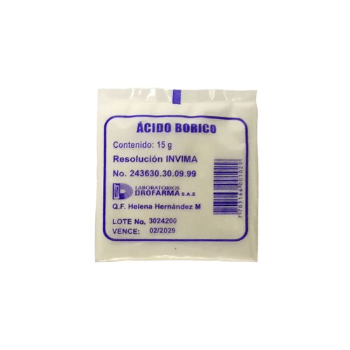 Ácido Bórico Caja X 25 Sobres 15 Gr Drofarma Ácido Bórico