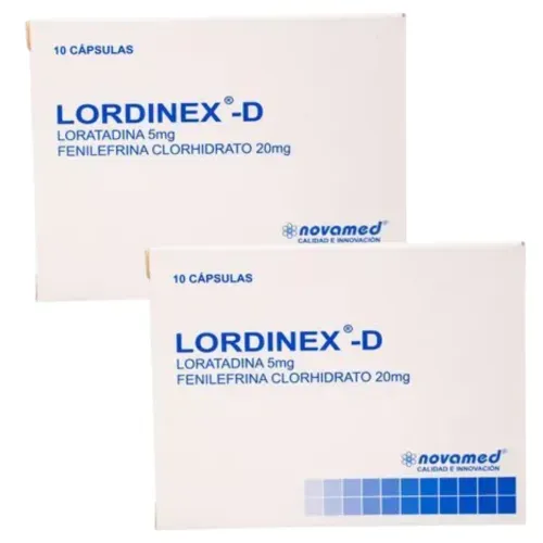 Oferta Loratadina Fenilefrina Lordinex D 5 Mg Caja X 10 Cap 1 + 1