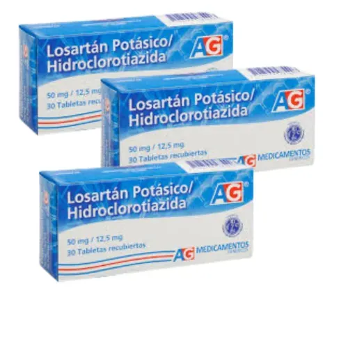 ¡Pack Ahorro 2+1! Losartán + Hidroclorotiazida 50 Mg/12.5 Mg Caja X 30 Tabletas American Generics