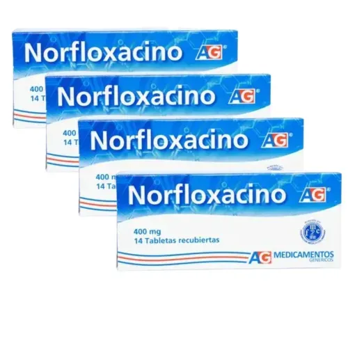 ¡Pack Ahorro 3+1! Norfloxacino 400 Mg Caja X 14 Tabletas American Generics