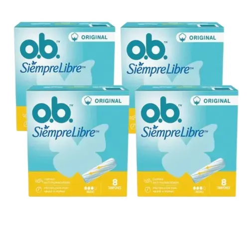 ¡Pack Ahorro 3+1! Tampón O.B. Original Medio Caja X 8 Unidades Kenvue