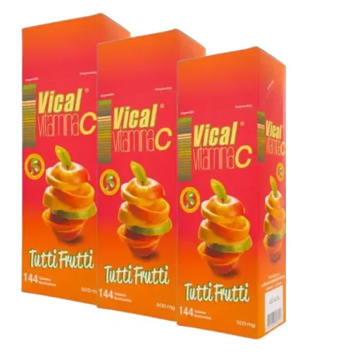 ¡Pack Ahorro 2+1! Vitamina C 500 Mg Tutifruti Caja X 144 Tabletas Ecar