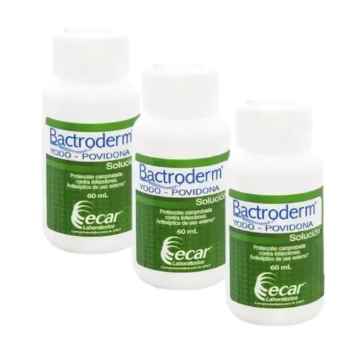 ¡Pack Ahorro 2+1! Yodopovidona Bactroderm Solución Frasco 60 Ml Ecar