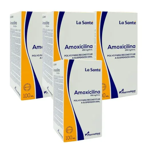 Oferta 3+1 Amoxicilina 250 mg/5 ml Suspensión Frasco X 100 ml La Sante