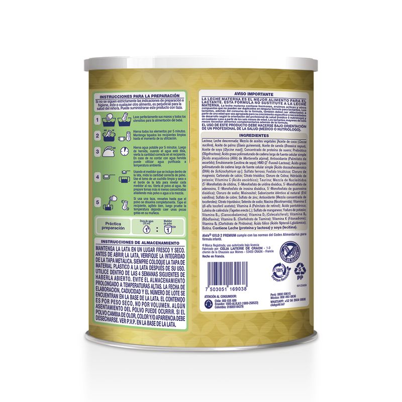 Alula Gold 2 Premium Fórmula Lata 900 g
