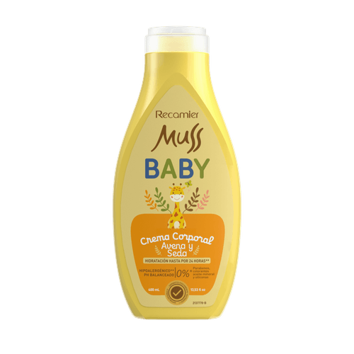 Crema Corporal Muss Baby Frasco X 400 ml