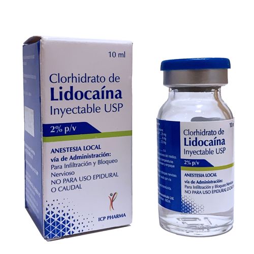 Lidocaína Simple 2% Inyectable Vial Frasco X 10 ml