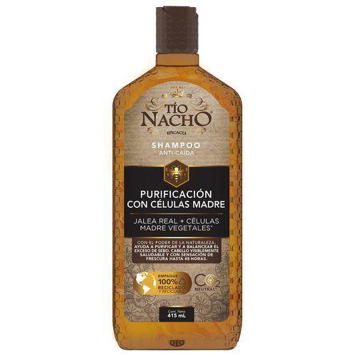 Shampoo Tío Nacho Purificación Con Células Madre Frasco X 415 Ml Genomma