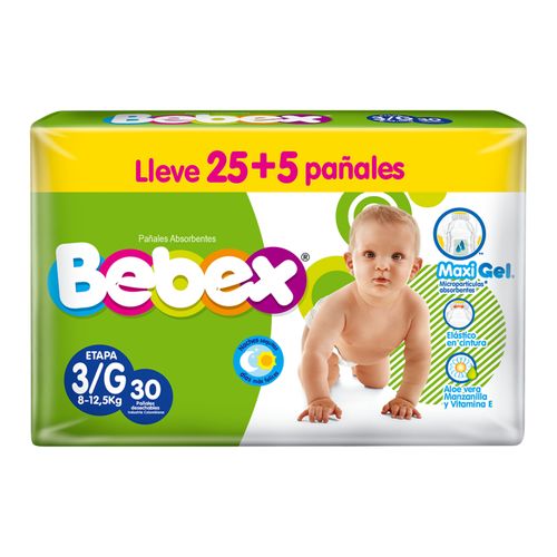 Pañal Bebex Etapa 3/G Promoción 25+5 Softys