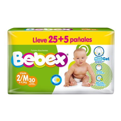 Pañal Bebex Etapa 2/M Promoción 25+5 Softys