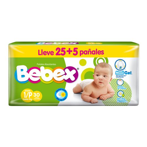 Pañal Bebex Etapa 1/P Promoción 25+5 Softys