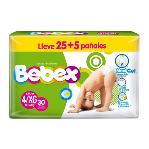 Pañal Bebex Etapa 4/Xg Promoción 25+5 Softys