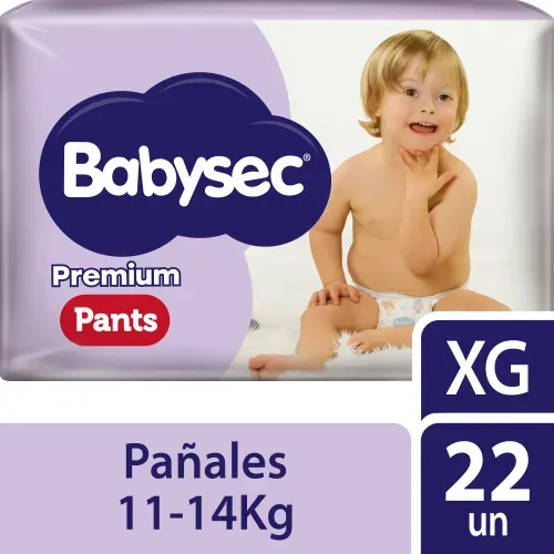 Pañal Babysec Pants Premium XG Paquete 22 Unidades