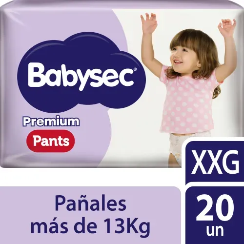 Pañal Babysec Pants Premium XXG Paquete 20 Unidades