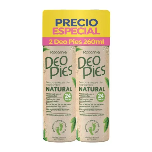 Desodorante Spray para Pies Natural Pack 2 x 260 ml