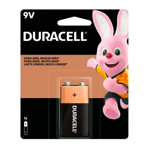 Pilas Alcalinas 9V Duracell De Larga Duración X 1Undidad