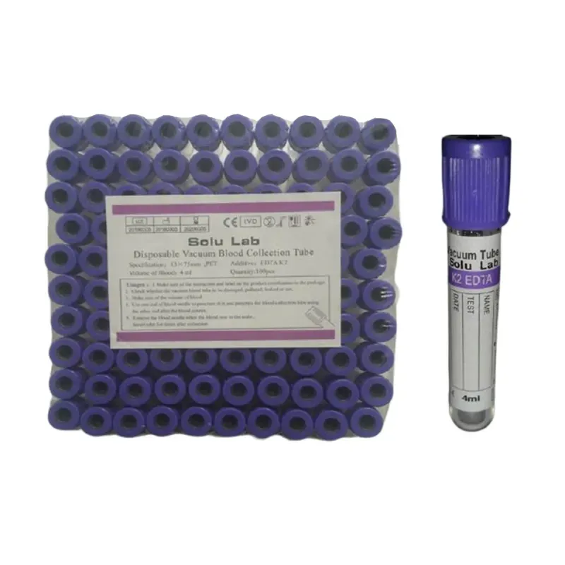 Tubo Tapa Lila K2EDTA 4ml 2600 Caja X 100 Un