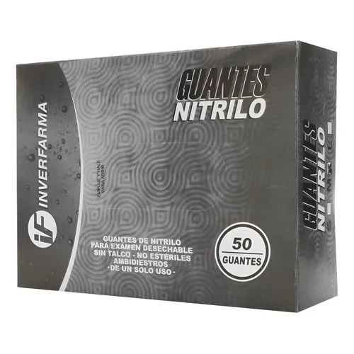 Guante de Nitrilo Negro Talla S Caja X 50 Unidades Inver