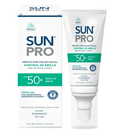 Bloqueador Solar Sunpro Control de Brillo Tubo 50 ml