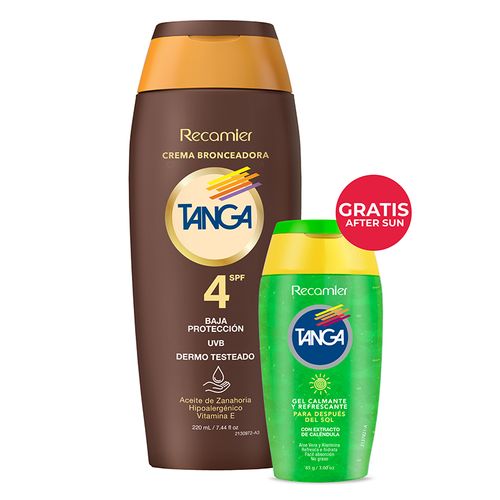 Bronceador Tanga SPF4 Crema 220 ml + Gel AFS 85 ml Gratis
