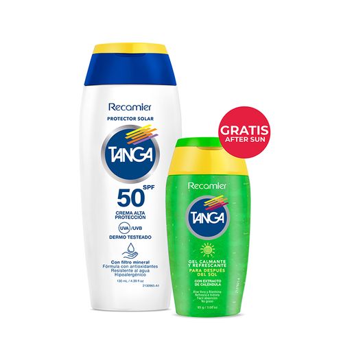 Bloqueador Tanga SPF50 130 ml + Gel AFS 85 ml Gratis