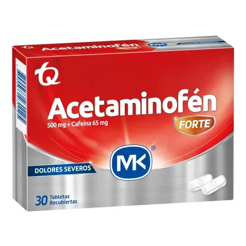 Acetaminofén Forte Caja X 30 tabletas MK