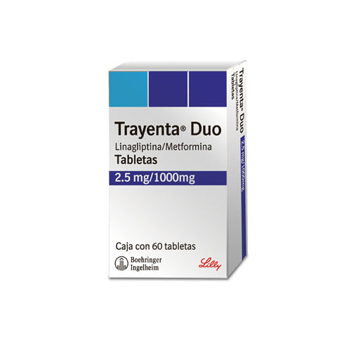 Trayenta Duo 2.5/1000 mg Frasco x60 Comprimidos (Regulado)