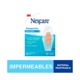 Nexcare Parches Transparentes Impermeables Caja x15