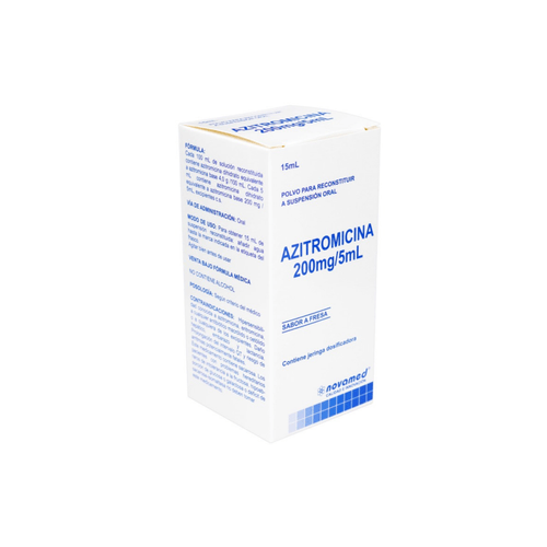 Azitromicina 200Mg/5Ml Suspension Oral 15Ml Novamed
