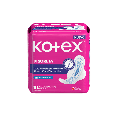 Toallas Kotex Ultrafina Tela Paquete X10 Unidades