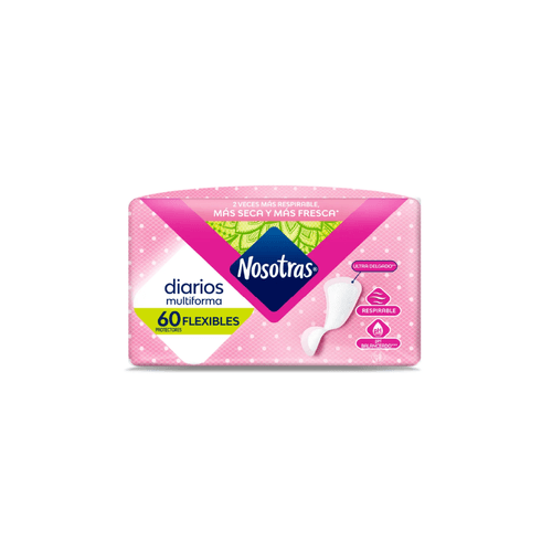 Protectores Diarios Nosotras Flexibles Caja X 60 Unidades