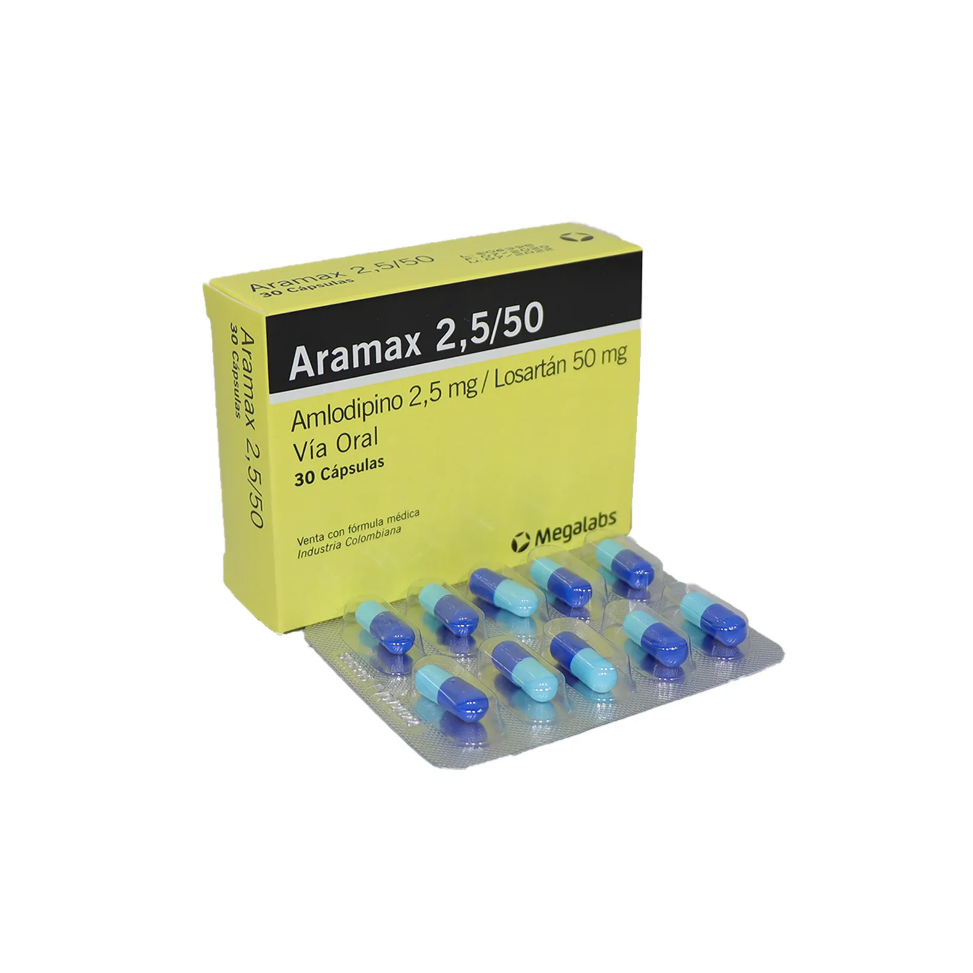 Aramax 2.5/50mg Antihipertensivo 30 Cápsulas | Axalotiene