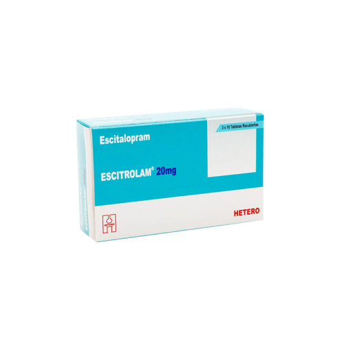 Escitrolam 20 Mg Tableta Recubierta Caja X 30 Tableta Hetero
