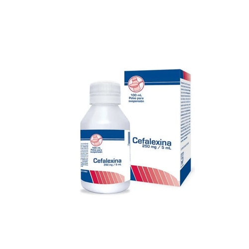 Cefalexina 250 Mg / 5 Ml Polvo Para Suspensión Caja Con Frasco X 100 Ml