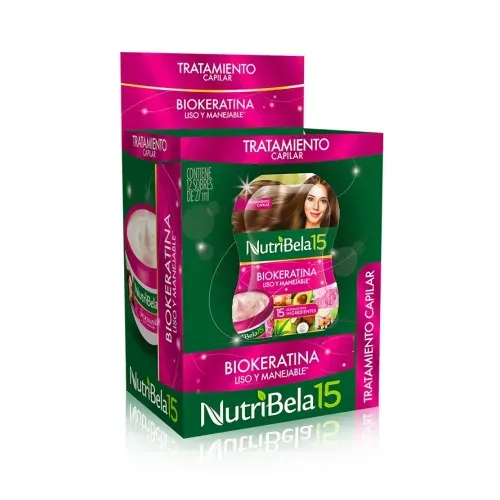 Tratamiento Capilar Nutribela Biokeratina X 14 Sobres