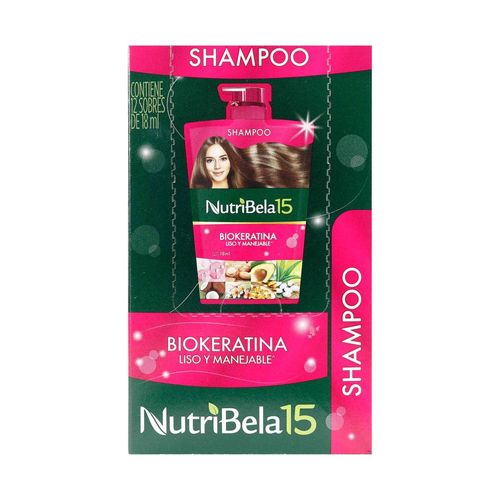 Shampoo Nutribela Biokeratina X 12 Sobres 18 Ml Quala