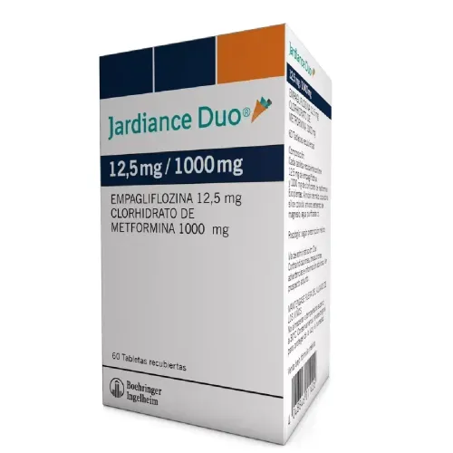 Jardiance Duo Empagliflozina 12.5 Mg Metformina 1000 Mg Caja X 60 Tabletas Boehringer