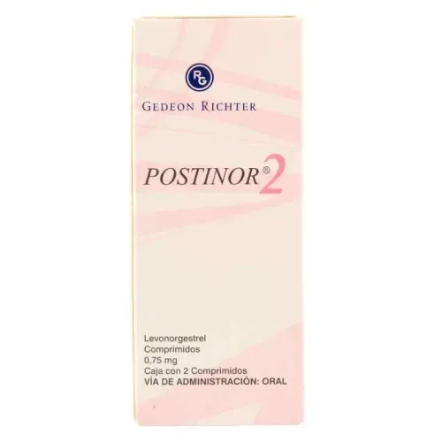 Postinor-2 Levonorgestrel 0.75Mg Caja X 2 Comprimidos Tableta Gedeon