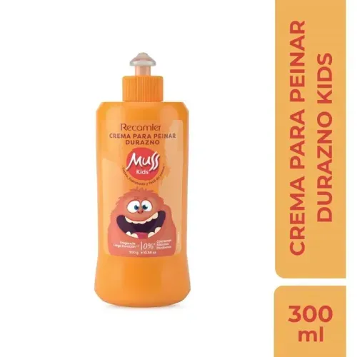 Crema Para Peinar Muss Kids Durazno 300 Gr Recamier