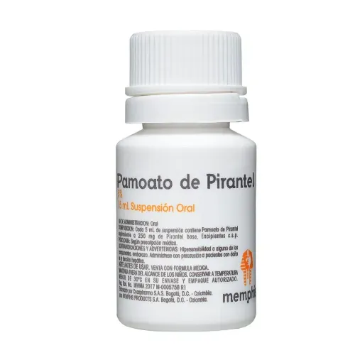 Pamoato De Pirantel Suspensión 1% 250 Mg Frasco X 15 Ml Memphis