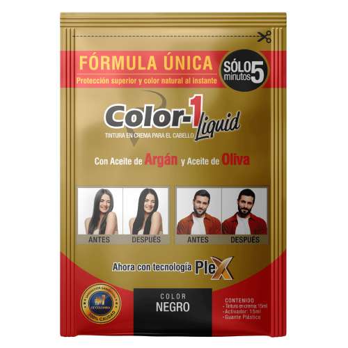 Tintura Líquida Color 1 Negro Sachet Unidad Interbel