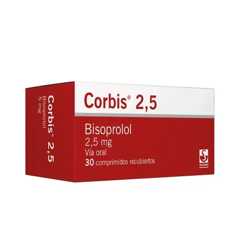 Corbis Bisoprolol Fumarato 2.5 Mg Caja X 30 Tabletas Recubiertas Siegfried
