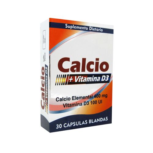Calcio 400 + Vitamina D3 Caja X 30 Cápsulas Naturalmente