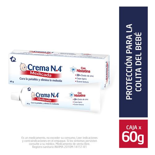 Crema No 4 Medicada Nistatina Tubo X 60 Gr Tecnoquímicas