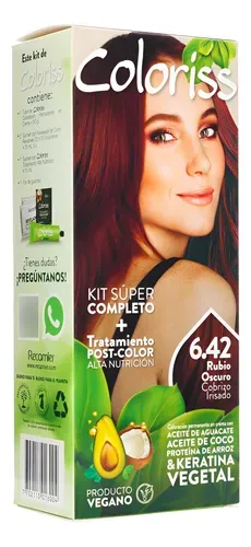 Tinte Coloriss Rubio Oscuro Cobrizo Iri Estuche 6.42 Recamier