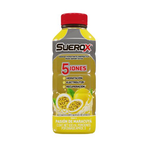 Suerox Adulto 5 Iones Sabor Maracuyá Frasco x 630 ml