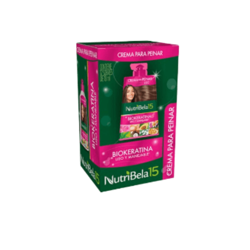Crema para Peinar Nutribela Biokeratina Caja x 12 Sobres de 18 ml