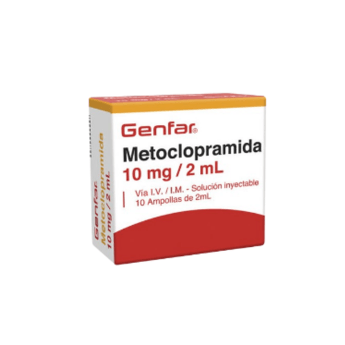 Metoclopramida 10 mg/2 ml Caja x 10 Ampollas Inyectables