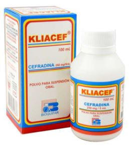 Kliacef 250 mg/5 ml Frasco x 100 ml Suspensión BIOQUI
